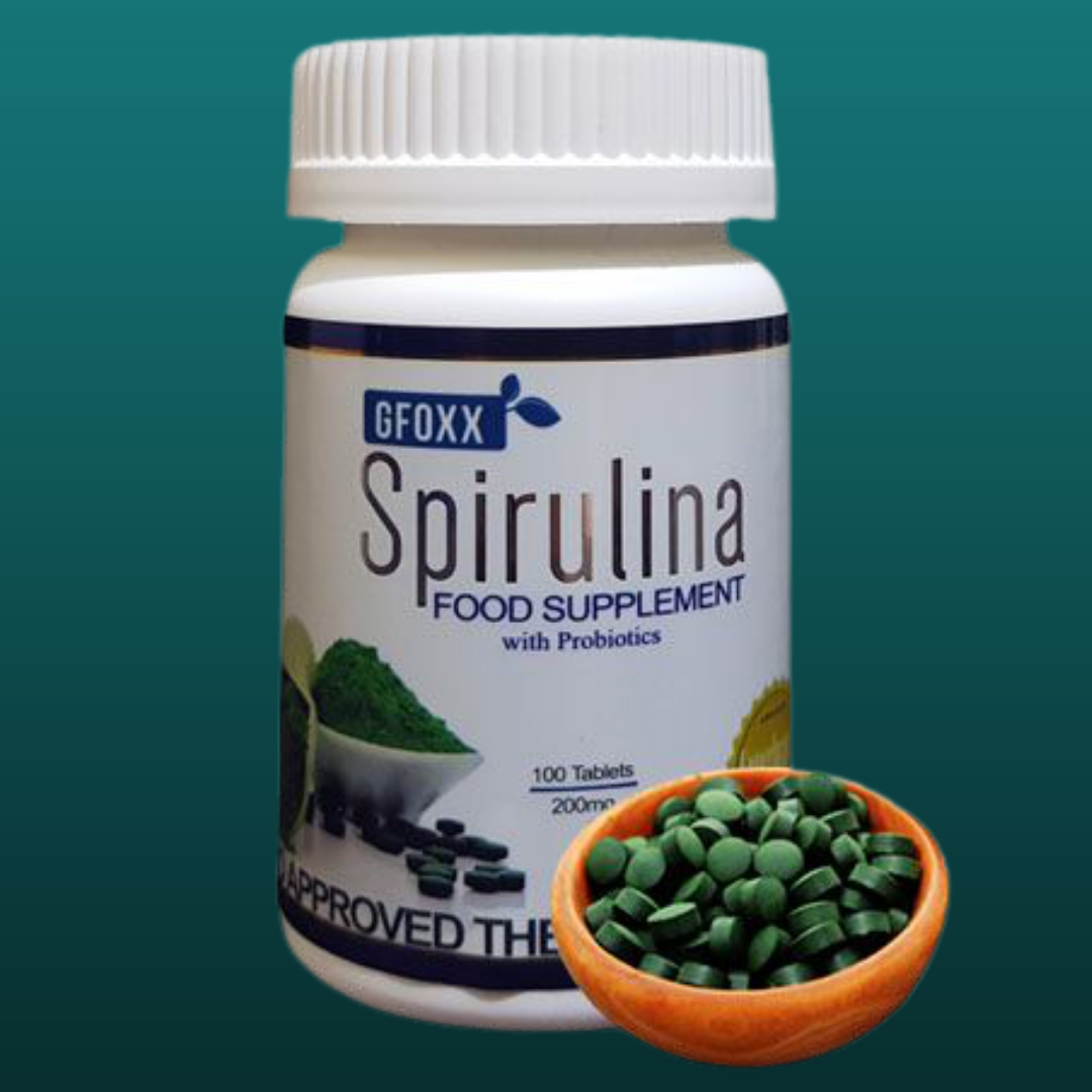 Gfoxx Spirulina + Probiotics Food Supplements (1 Bottle w/ 100 tablets