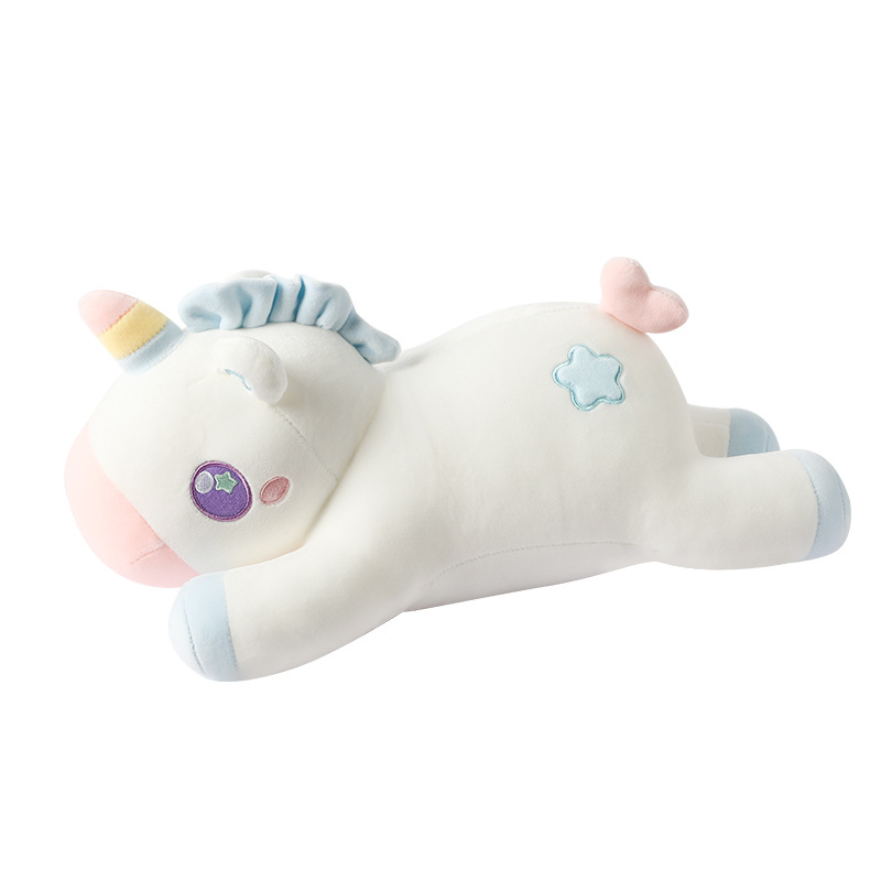 Cartoon rainbow unicorn plush toy rainbow angel unicorn doll pillow rainbow horse