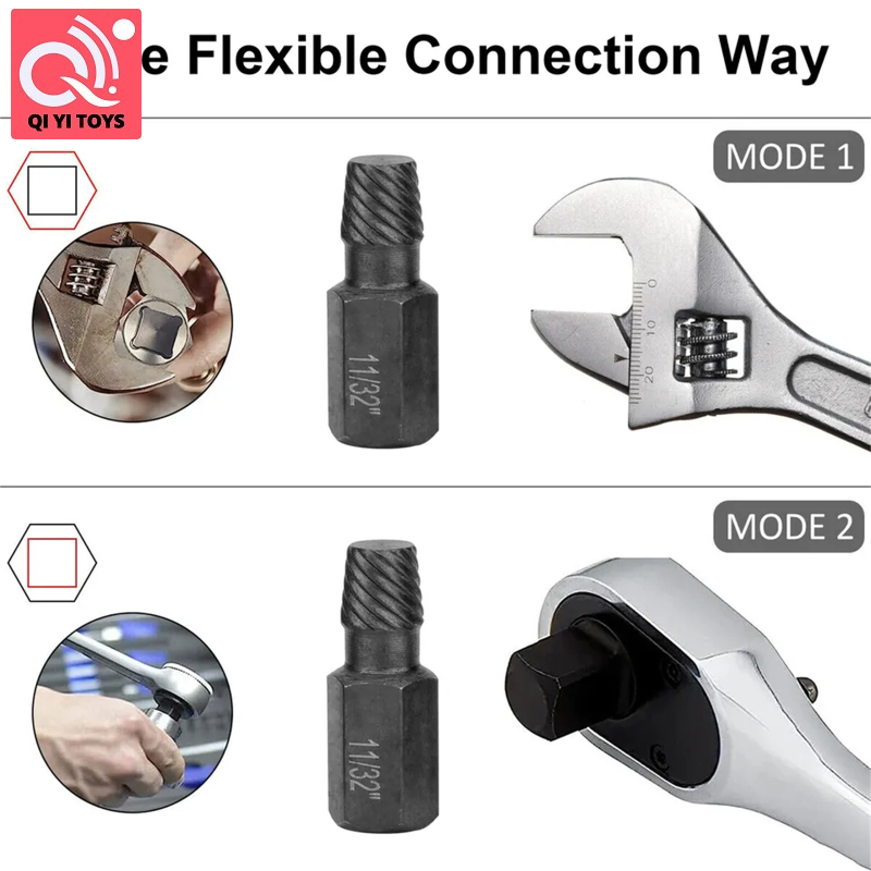 10 Pcs Screw Extractor Set, bolt extractor with Multi tooth, rust-proof High hardness bolt extractor kit for Damaged bolts, pipes and screws