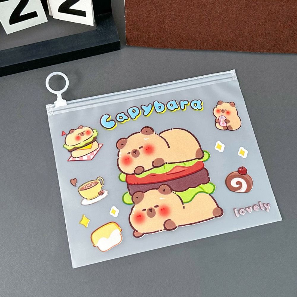 Cartoon Large-capacity Capybara Transparent File Bag Waterproof ...