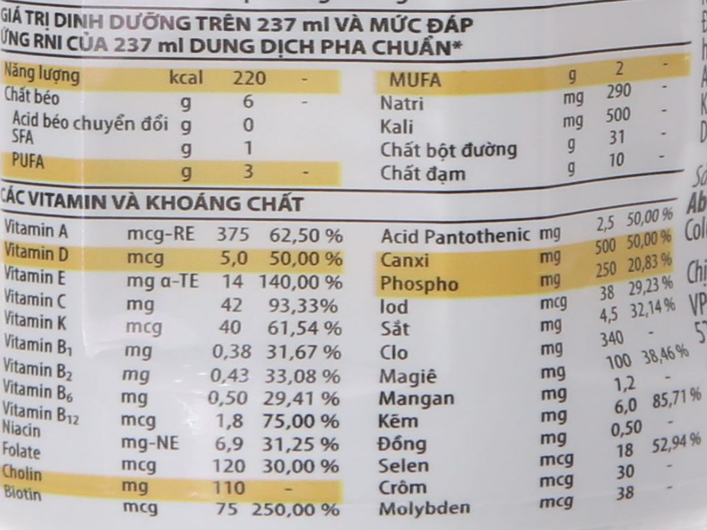 Sữa Ensure Gold Vigor Nước 1 Lốc (6 chai x 237ml)