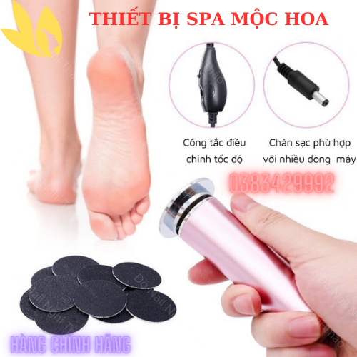 Máy chà gót chân tẩy tế bào chết dụng cụ chà gót chân cho tiệm nail spa và cá nhân- tặng 60 miếng chà gót chân