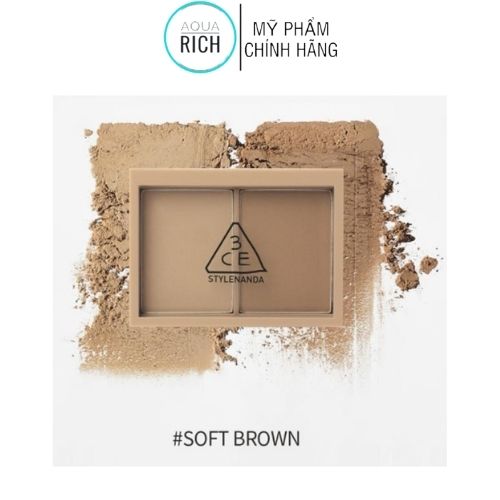 Phấn Tạo Khối 2 Màu 3CE Contour Shading 8.5g [Ash Brown - Soft Brown]
