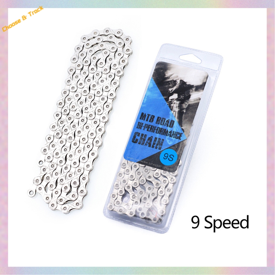 【Shop with Confidence】 HOT 2023 Style Stainless Steel 6/ 7/ 8 /9 /10 /11/12 Speed Mountain Bike Chain Mountain Bike Fully Electroplated Silver Chain.