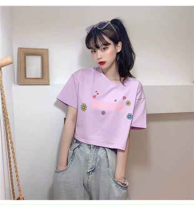 ÁO CROPTOP CỔ TIM FORM RỘNG ĐẸP RẺ (Kèm video hình thật)