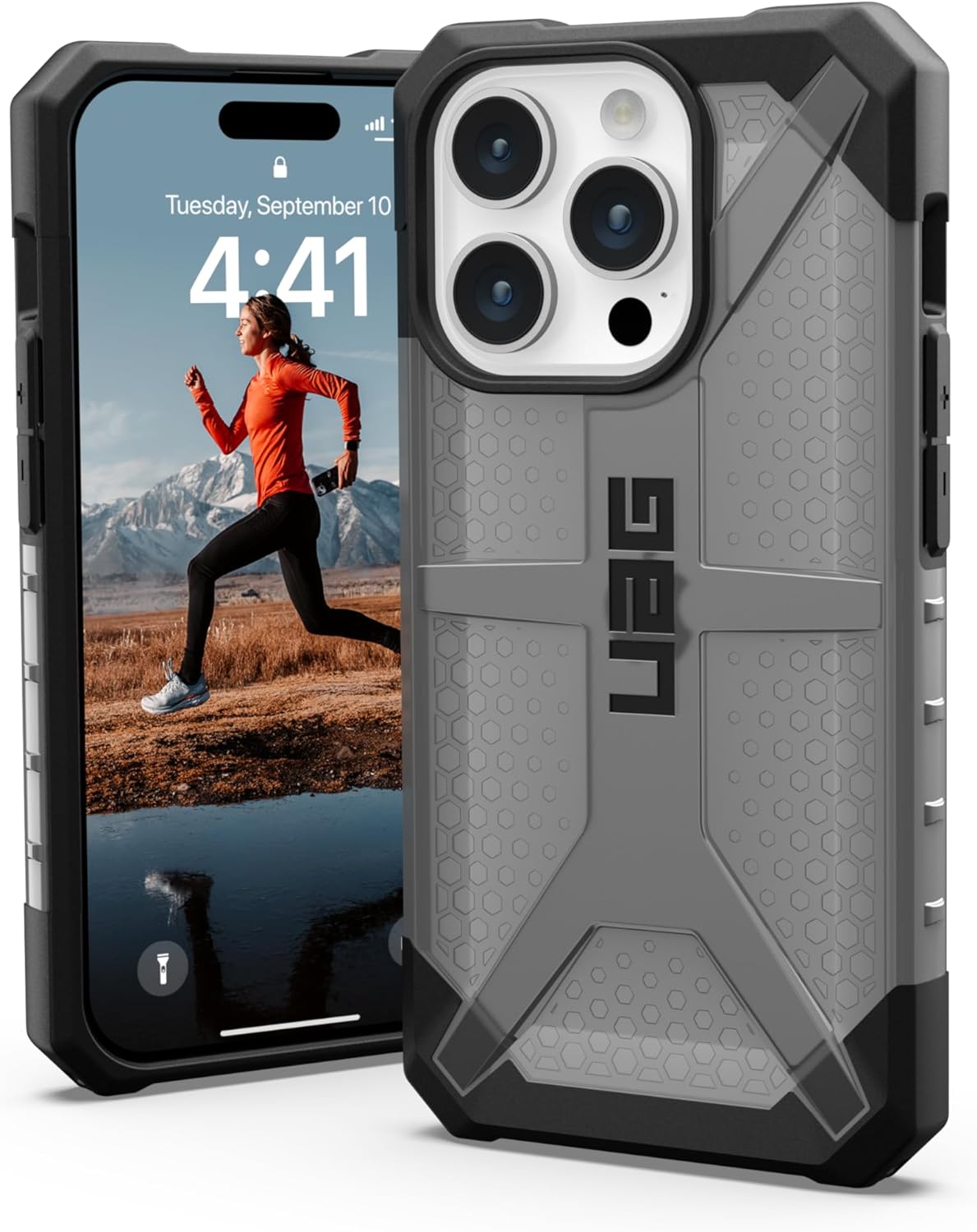 UAG Case Compatible with iPhone 15 Pro Max 15 Plus Case Plasma Ice Rugged Transparent Clear Military Grade Drop Tested Protective Cover