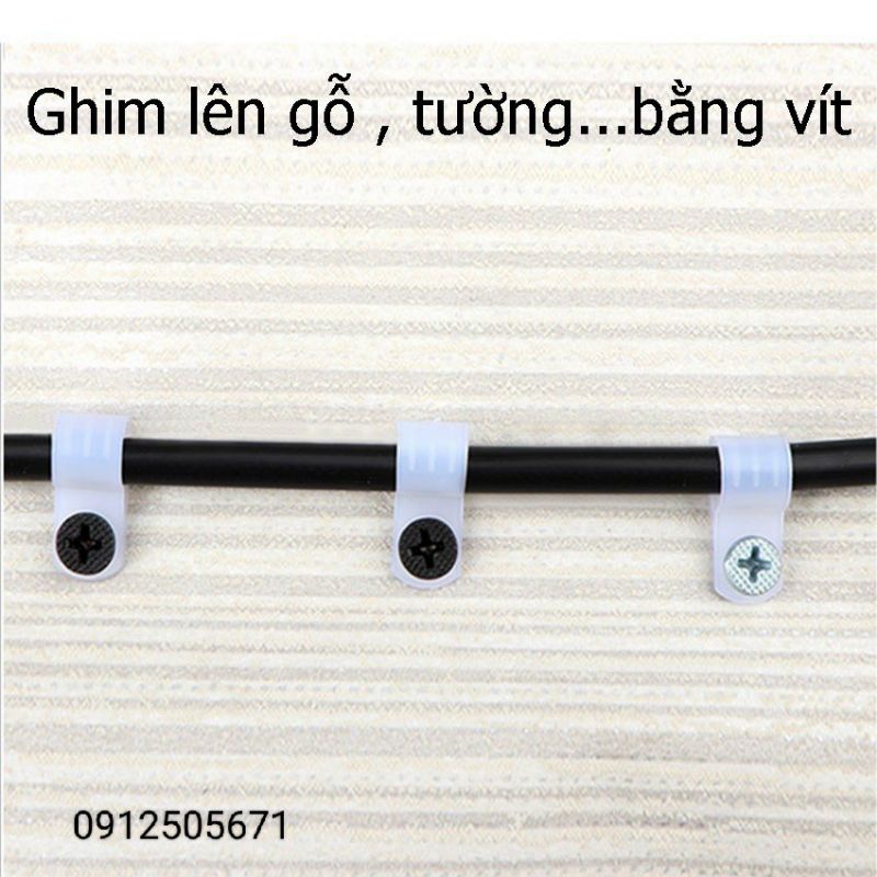 Nẹp nhựa 10ghim dây điện lên tường bằng vít