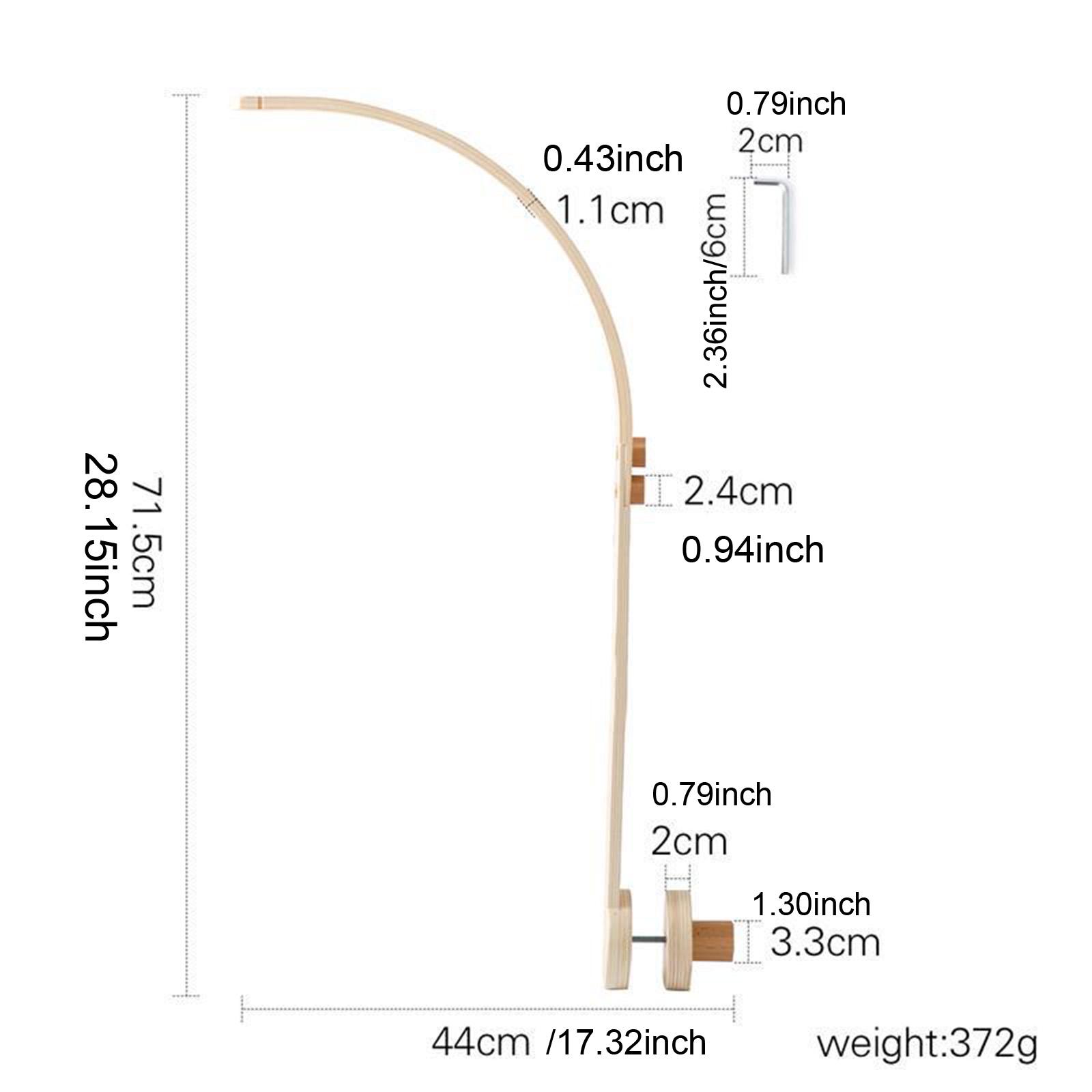 Literature Display Stand Crib Mobile Arm 26.77 Inch - ABS Plastic Music Box  Holder For Baby Bed Portable Brochure Display