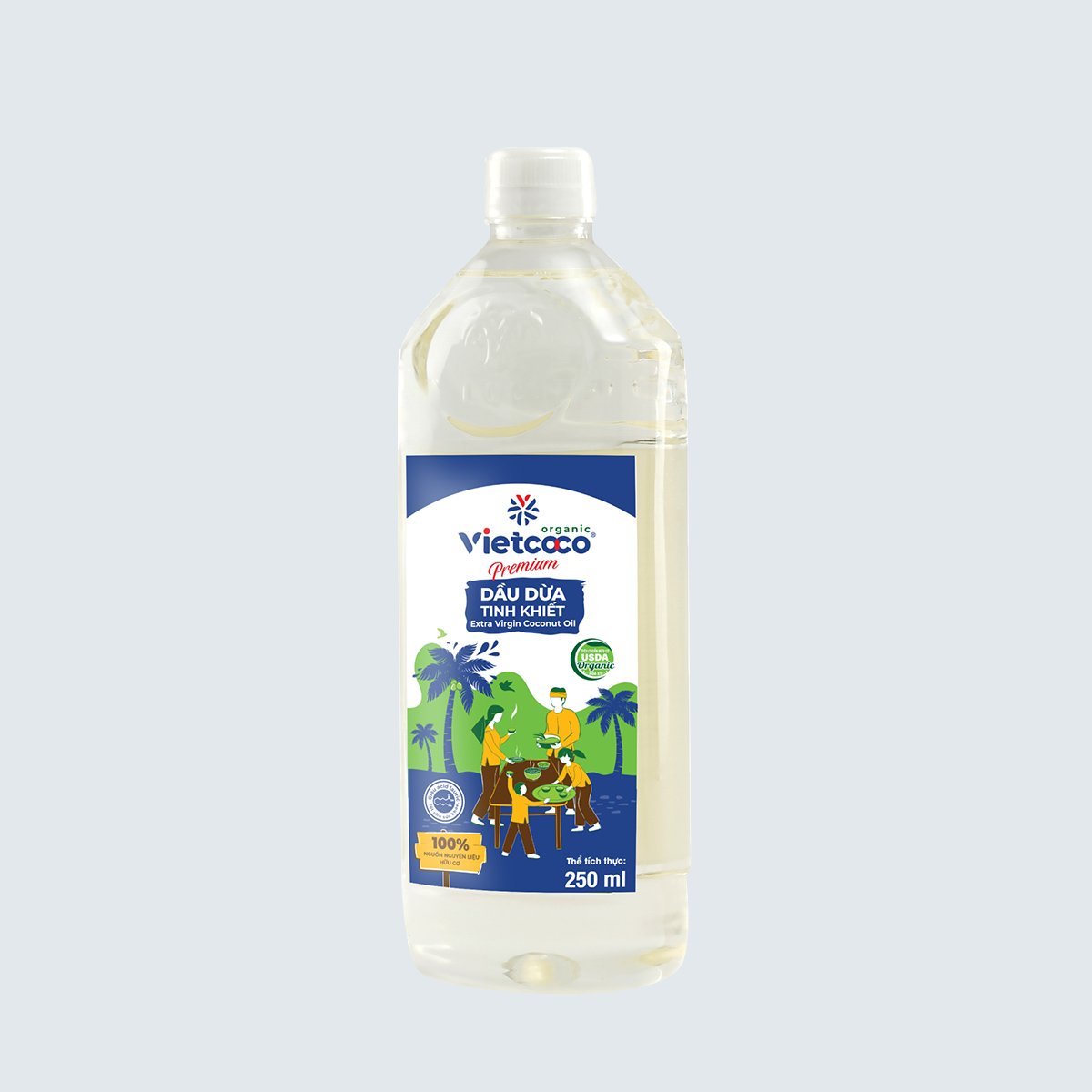 Dầu dừa Vietcoco tinh khiết Organic chai 250ml