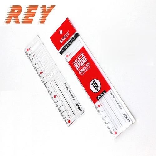 Hoả tốc - thước kẻ đa năng 15cm, độ trong suốt cao baoke ru2072