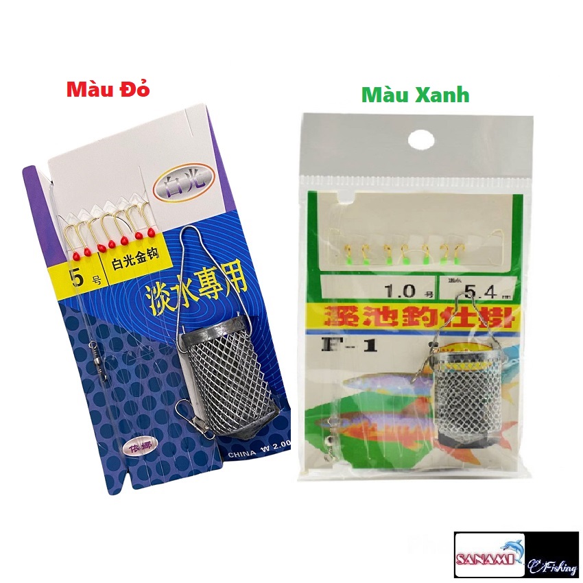 Bộ Thẻo 7 Lưỡi Câu Cá Mương Siêu Nhạy Có Rọ Sắt - SANAMI FISHING