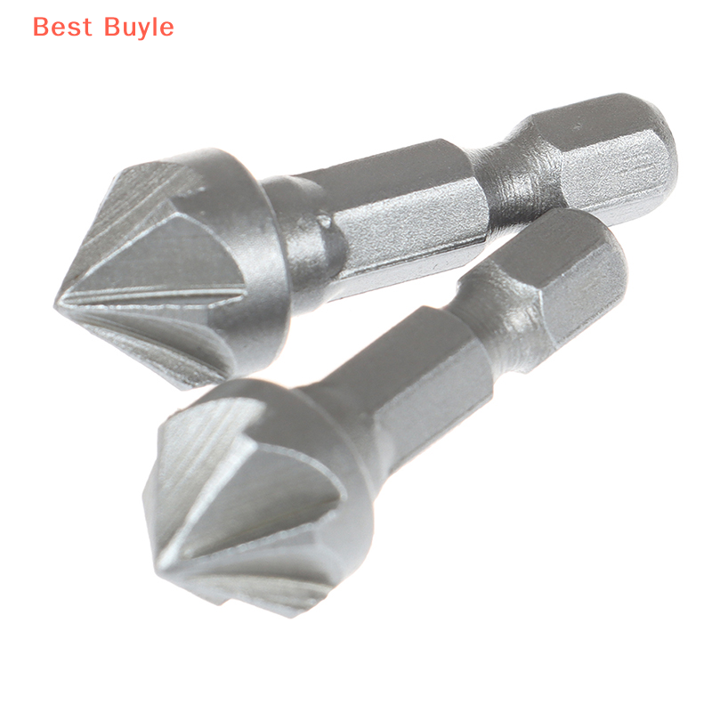 Best Buyle [Veli shy] 6 Flute Countersink Drill Bit Chamfer Cutting Woodworking Tool hexagon handle