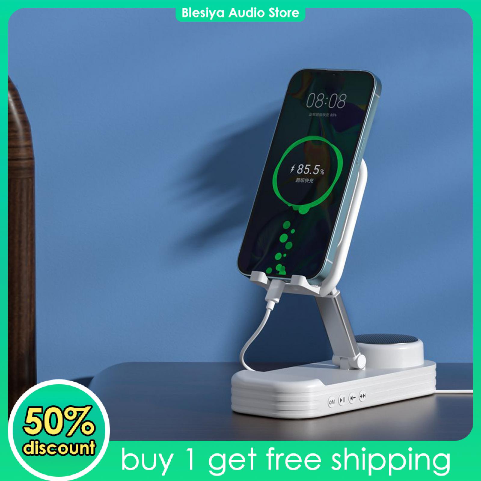 Blesiya Phone Stand with Wireless Speaker Desk Phone Holder for Desktop Outdoor Home