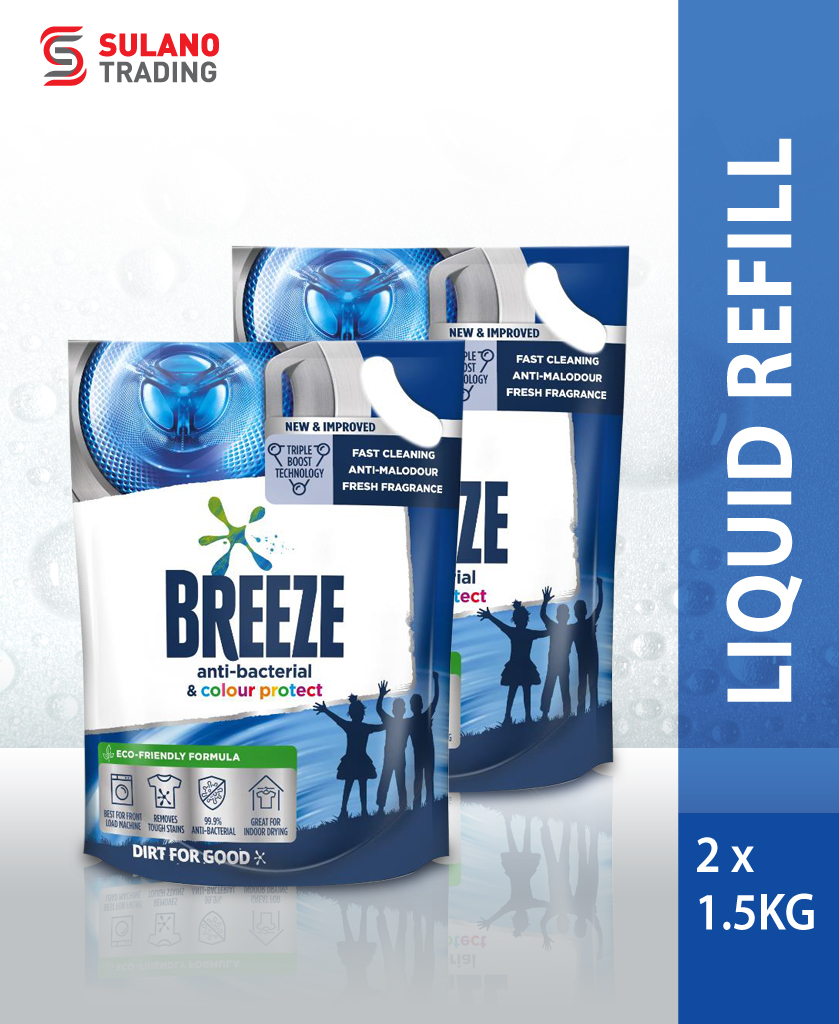 2x1 5kg Breeze Liquid Detergent Anti Bacterial And Color Protect Refill