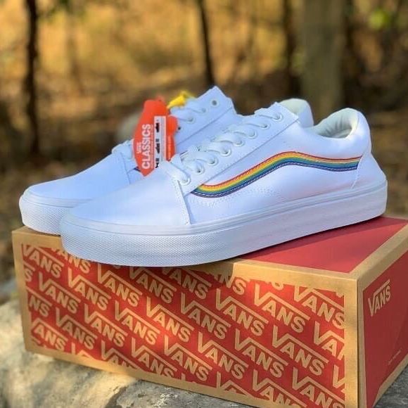 HOT Giày Vans Rainbow White Vans Giày Vans Sneaker Vans