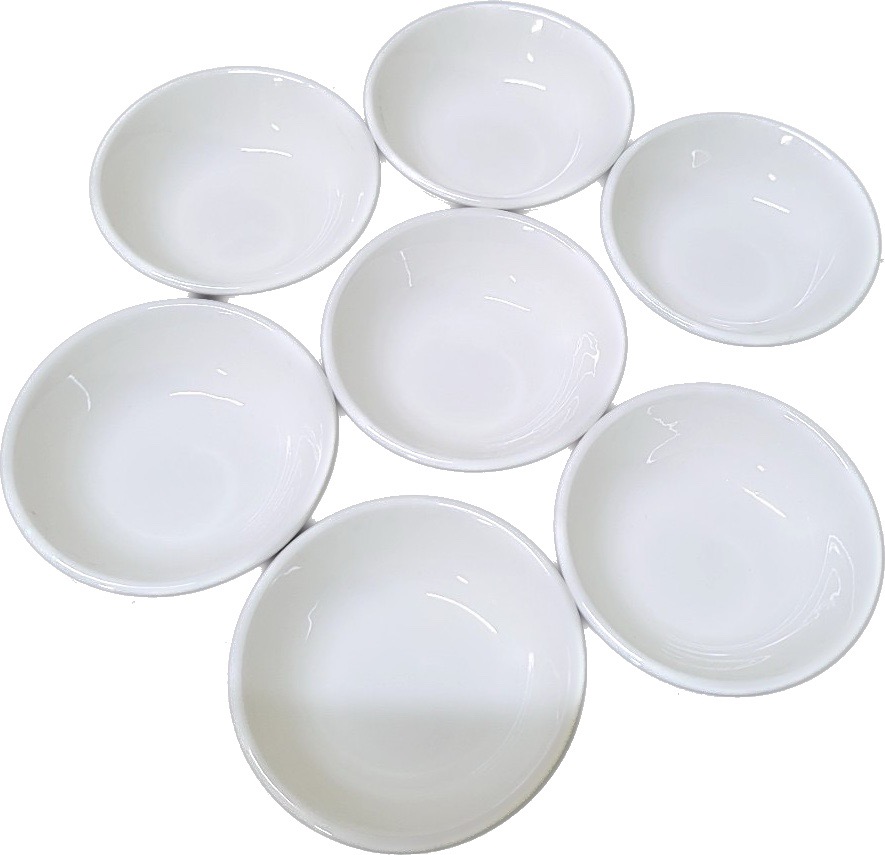 Bộ 6 dĩa đựng nước chấm bằng sứ cực đẹp / dĩa muối tiêu / dĩa đựng sốt, dĩa đựng chanh ớt