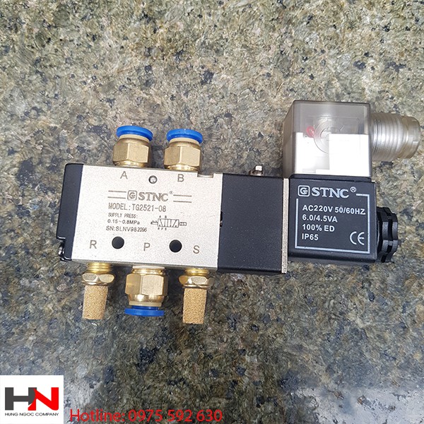 Bộ van điện từ stnc 2521- 08 điện 220v,24v có rắc nối nhanh hàng nhập khẩu