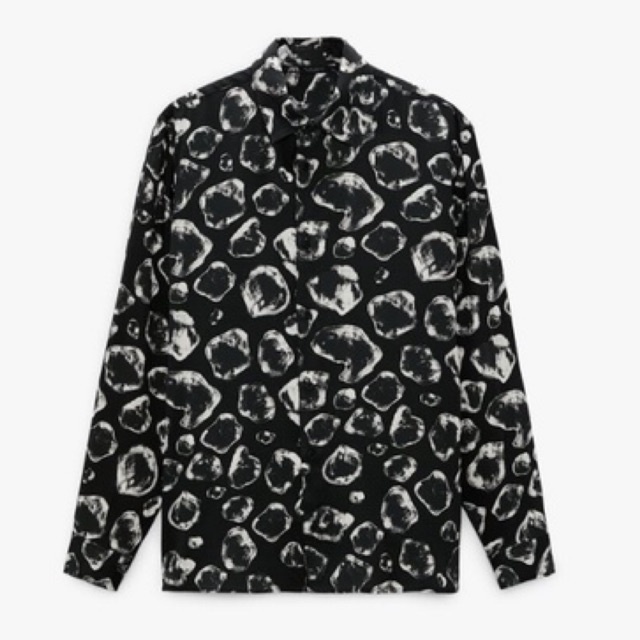 Áo sơ mi dài tay zara authentic abstract print size s