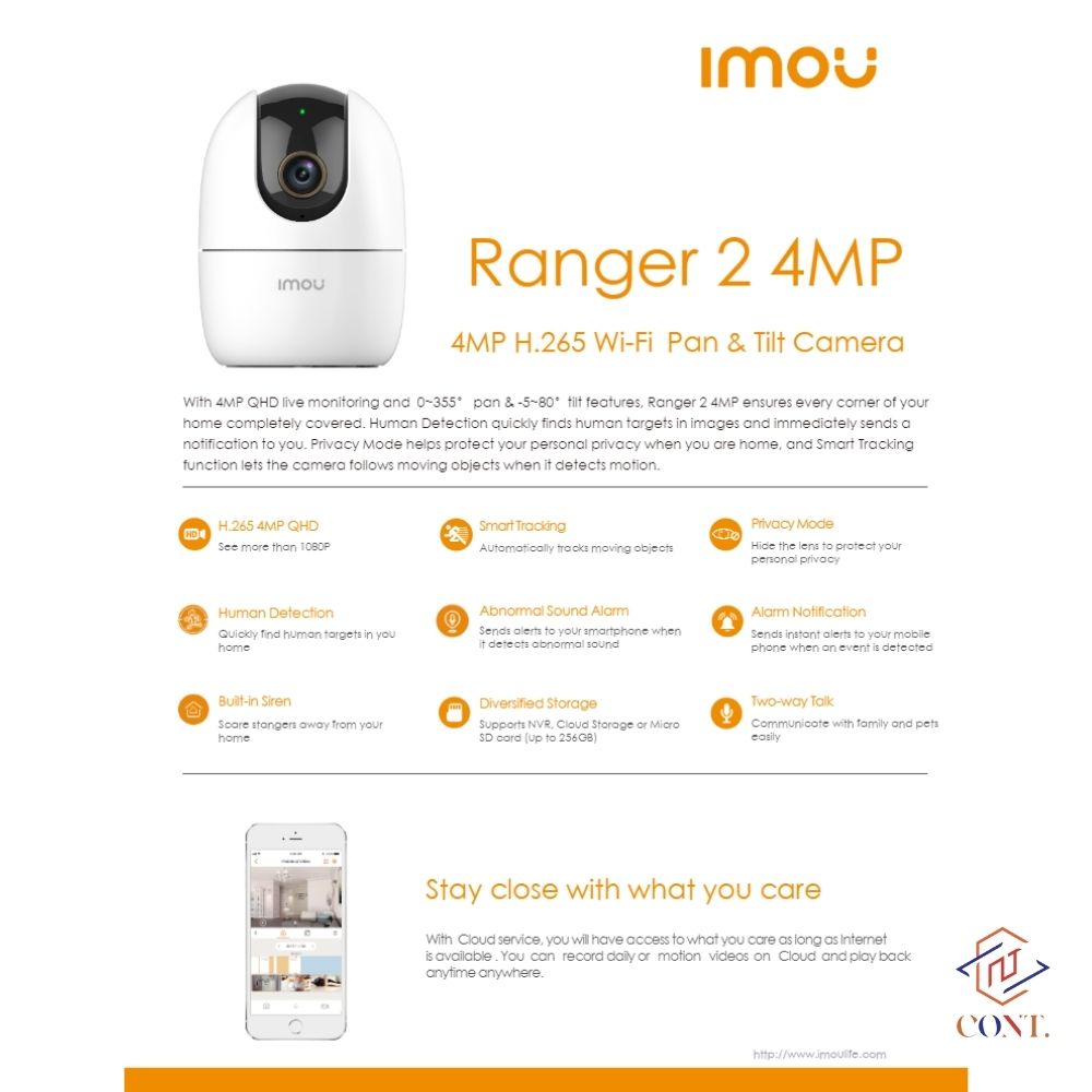 กล้องวงจรปิด IMOU Ranger 2/A1/A2 4MP รุ่น IMO-IPC-A42P-D-V2 - คอนเนค ...
