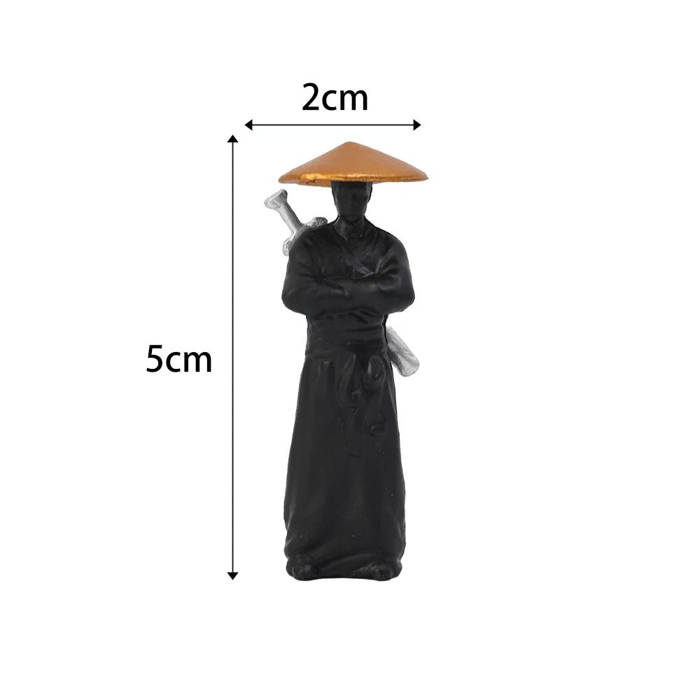 1/4PCS Resin Mini Figures Model Ancient Ninja Samurai Warrior Modeling Car Decoration Ornaments
