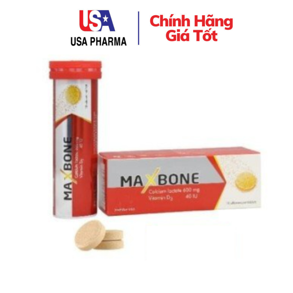 Viên nén sủi Maxbone bổ sung canxi và vitamin D3 - Tuýp 10 viên