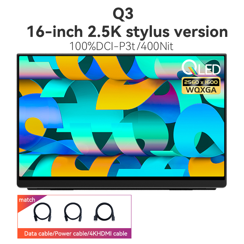 EHOMEWEI Q3 portable monitor 16 inch QLED 2.5K resolution portable