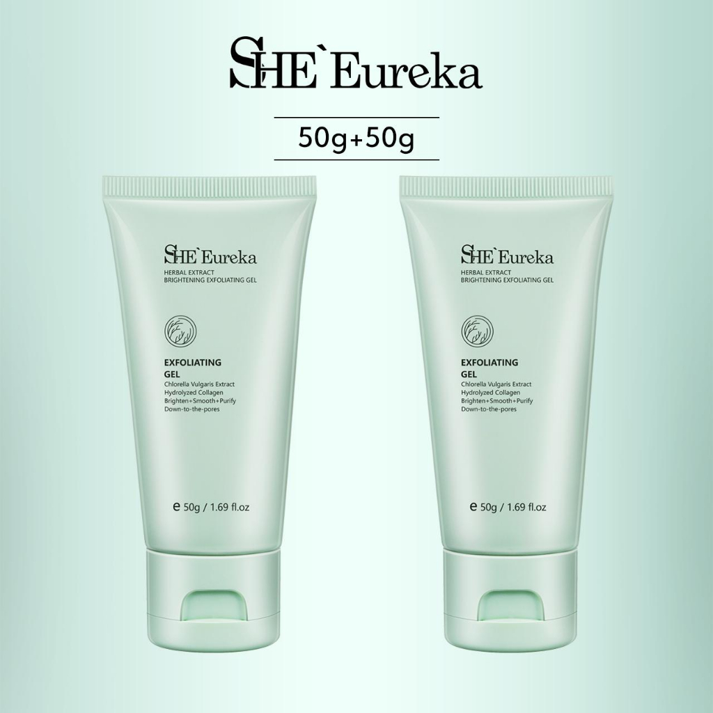SHE Eureka Chlorella exfoliating gel scrub muka exfoliating gel
