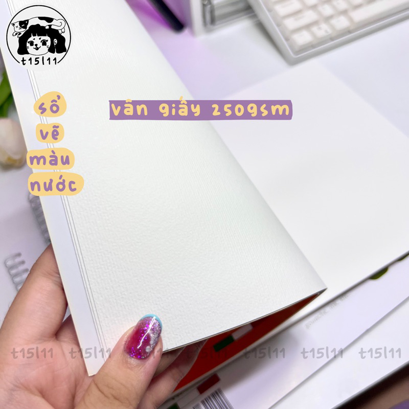 [t15l11] Sổ vẽ màu nước Happy Days 300gsm