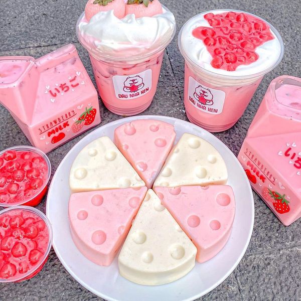 Set Làm Pudding Trứng, Dâu, Socola, Khoai Môn,matcha Bếp Chè Thái