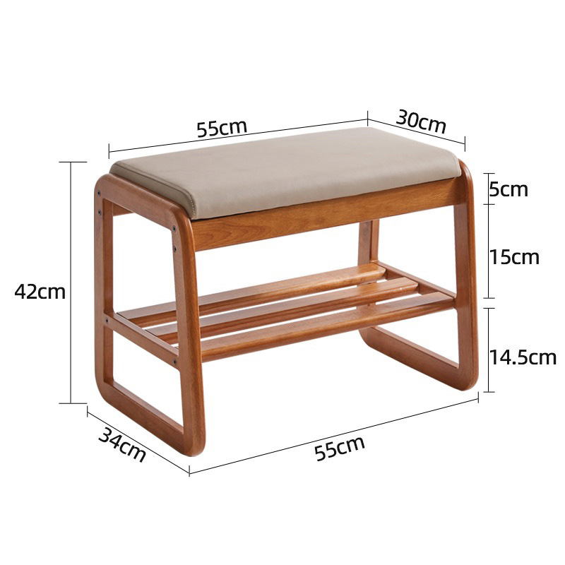 NFA At the door of the home, the solid wood shoe stool can be used to sit on the shoe rack to enter the door, and the simple entrance to store the shoe cabinet and wear the shoe stool at the entrance
