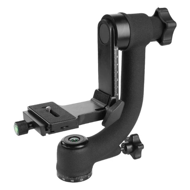 Aluminum Rugged Panoramic Gimbal Tripod For With Arca-Type Quick Release Plate 1/4 Screw For Dslr Cameras Up To 44