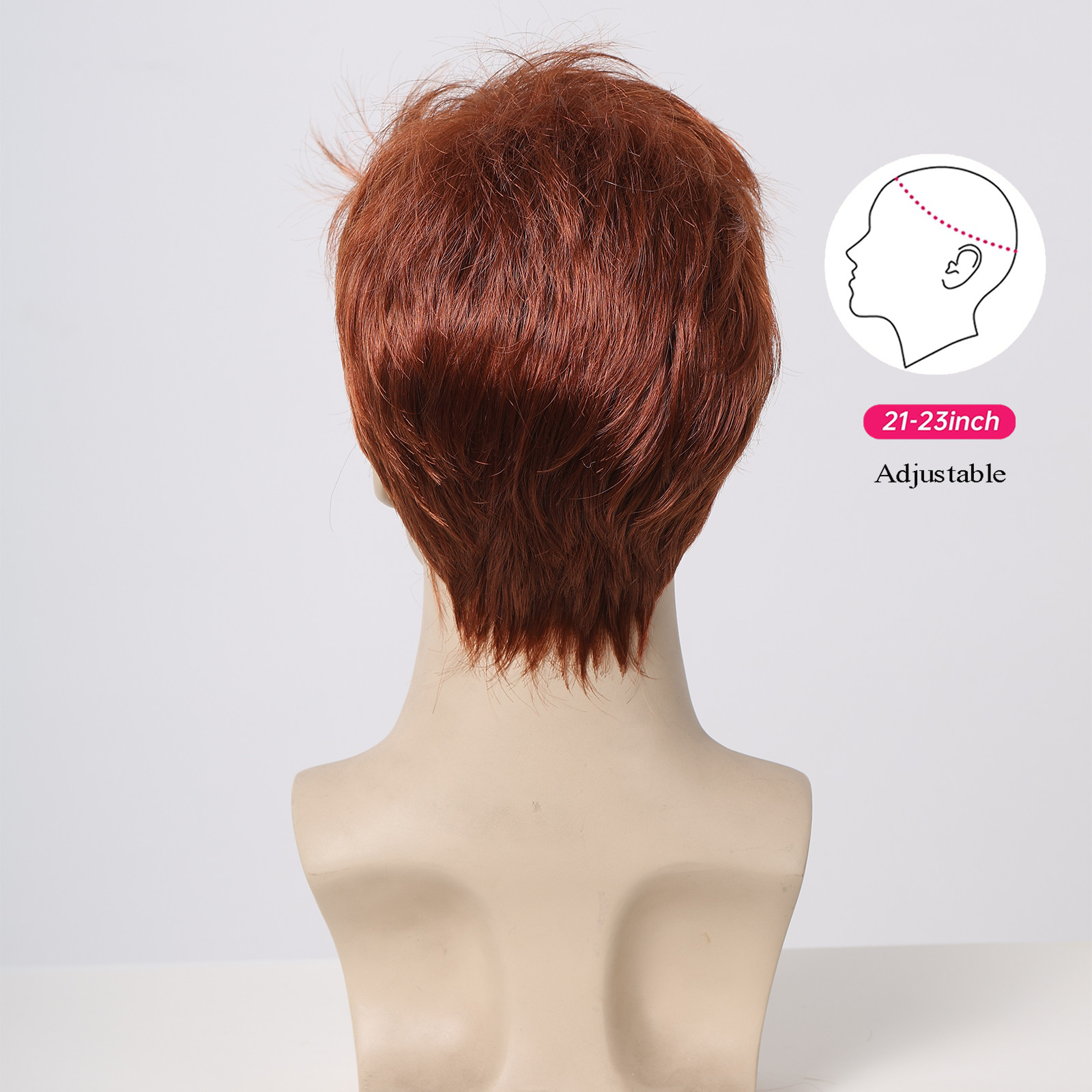 ALAN EATON Short Copper Red Wigs for Men Synthetic Fluffy Natural Wig Heat Resistant Halloween Cosplay Wig Auburn Pixie Cut Wig. 