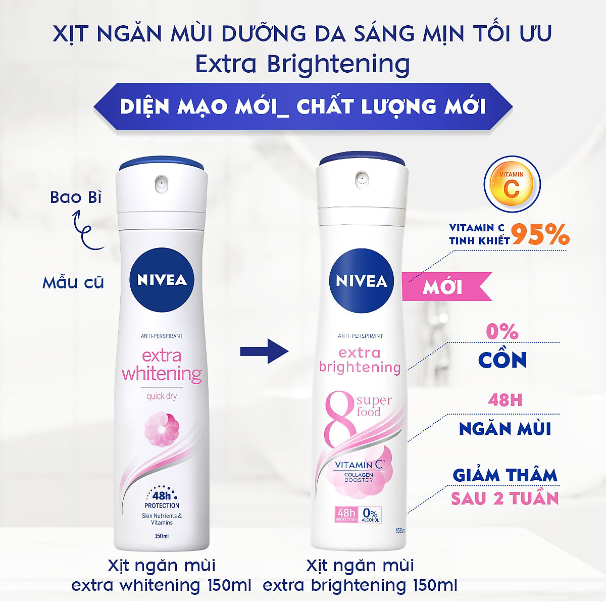 Xịt Khử Mùi Nữ Nivea Extra Brightening 150ml
