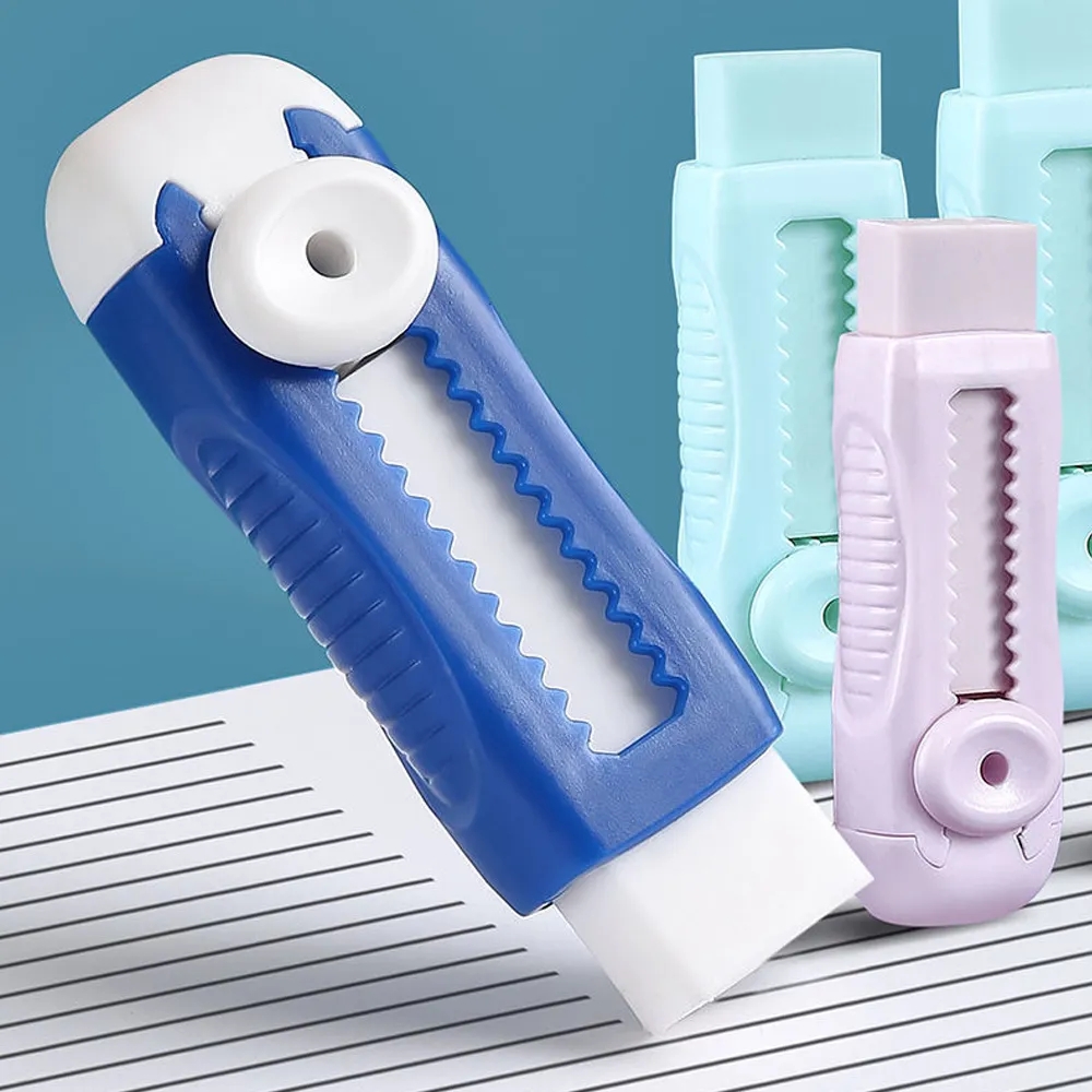 Rubber Erasers, Replaceable Core Push-pull Design Pencil Wiping Tool, Cartoon Telescopic Stretchable Eraser Kids Gift