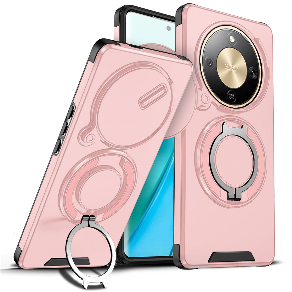lthmy for Honor X9d 5G Casing Sliding Window Ring Phone Case Bracket Shockproof Protection Stand Holder Anti Fall Hard Back Cover.
