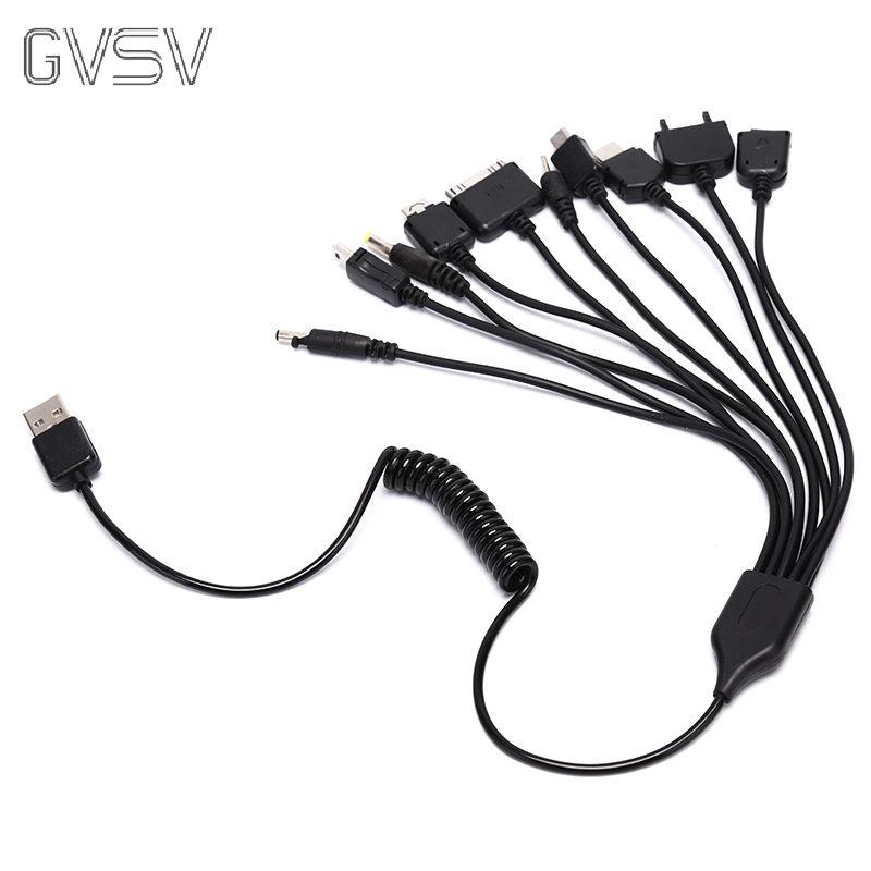 GVSV Cáp sạc USB trò chơi điện thoại di động đa năng 10 trong 1 thông dụng