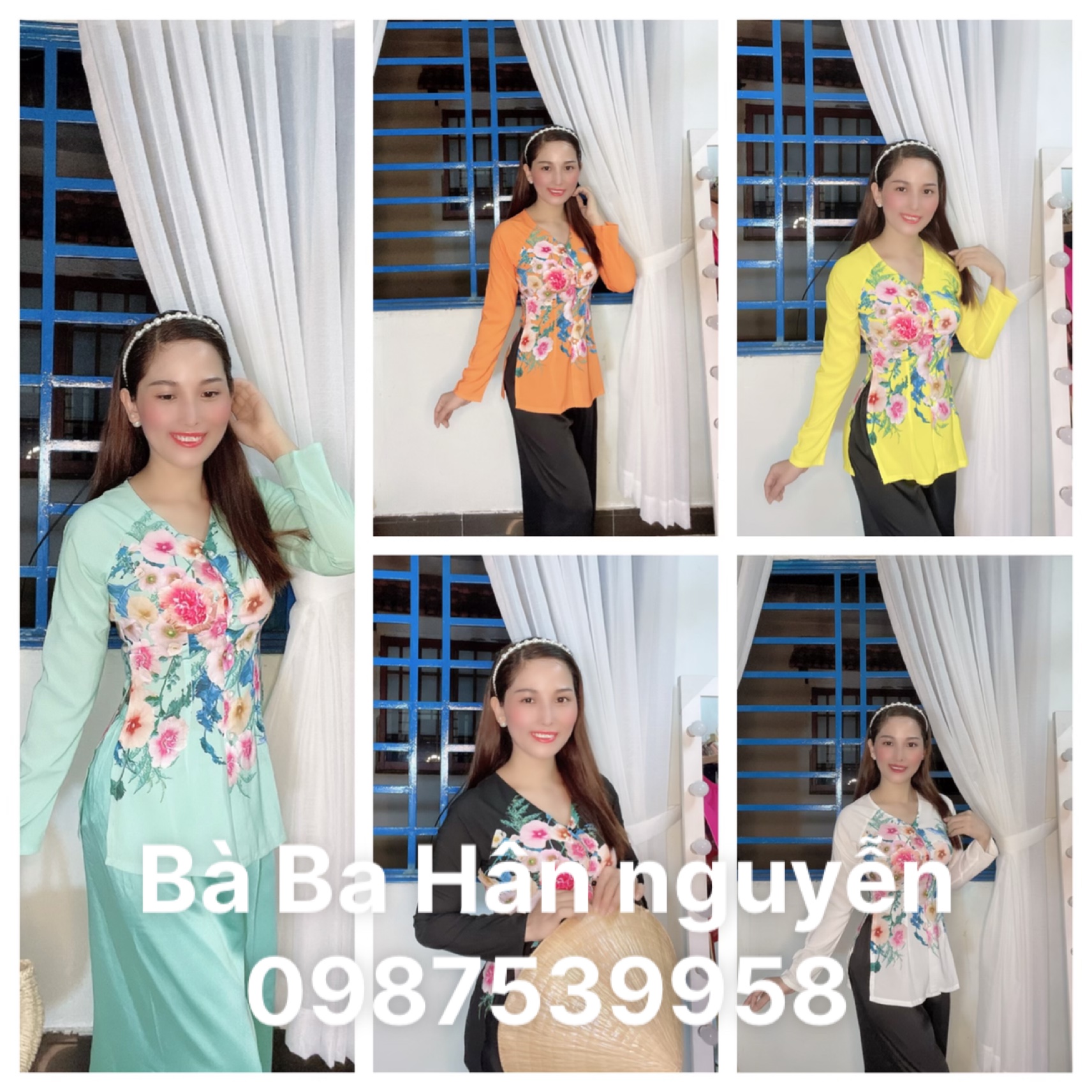 ÁO BÀ BA IN HOA GIỮA ( ÁO LẺ_)