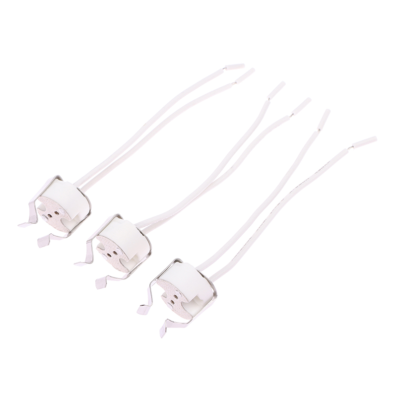 3Pcs MR16 GU5.3 G5.3 Socket MR16 Socket Lamp Holder With Bracket LED Halogen Gu5.3 Light Socket White 10cm Silicone CableMAILANG. 