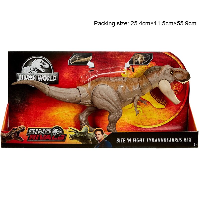 Jurassic World GCT91 Mô hình khủng long Bite'n Fight Tyrannosaurus Rex Hoạt động Hình Anime Đồ chơi trẻ em cho bé trai Quà tặng Juguete MATTEL Đồ chơi chính hãng