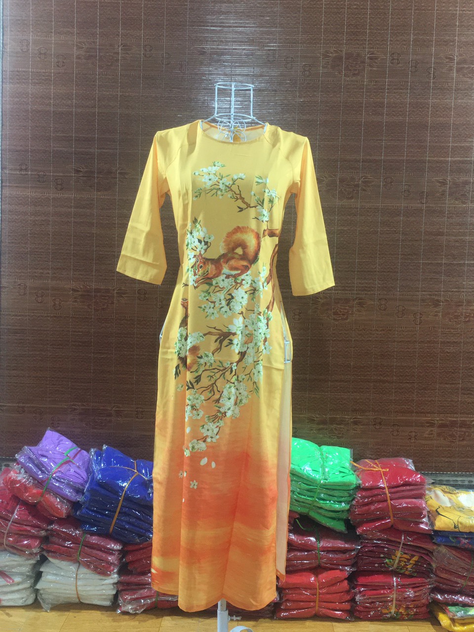 ÁO DÀI CÁCH TÂN IN 3 D [ẢNH THẬT 100 %]]HJM020