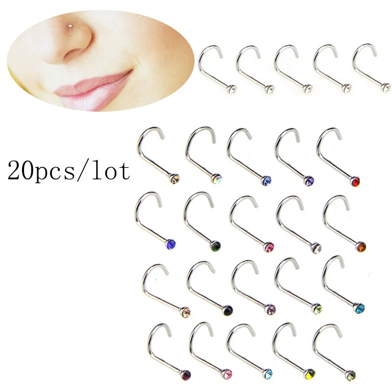 20pcs/lot%20Stainless%20Steel%20Crystal%20Rhinestone%20Nose%20Studs%20Hooks%20Bar%20Pin%20Nose%20Rings%20Body%20Piercing%20Jewelry%20For%20Women%20-%20Image%208
