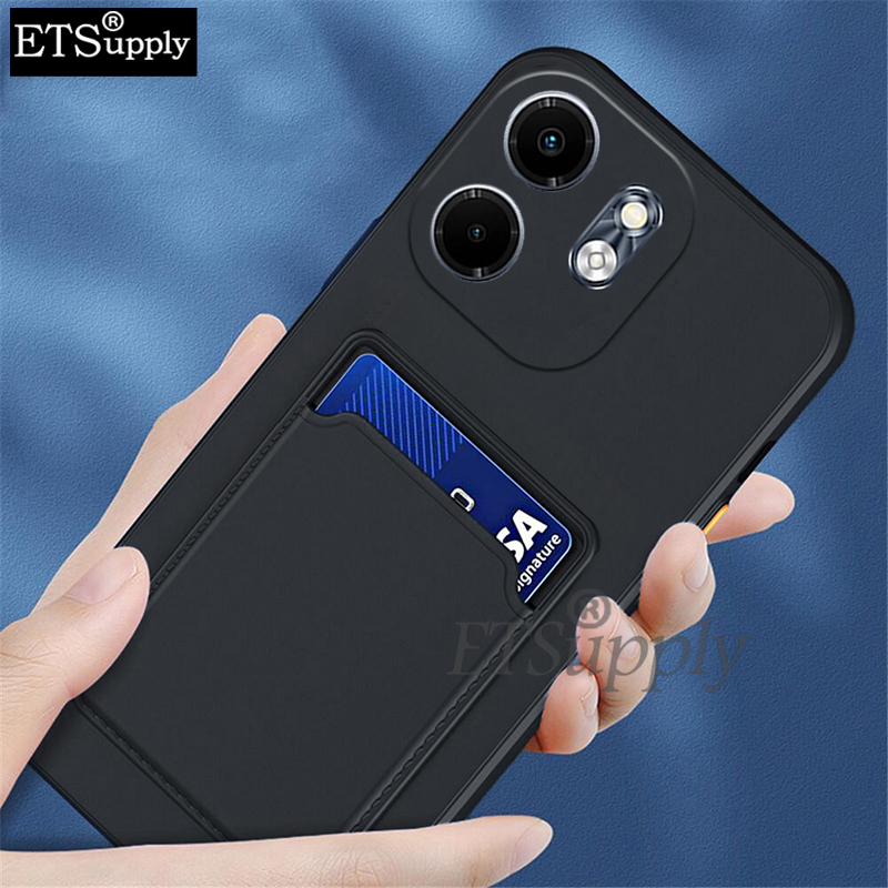 Phone case infinix Smart 9 Case Soft Card Holder Slot Silicone Wallet Back cover infinix Smart9.