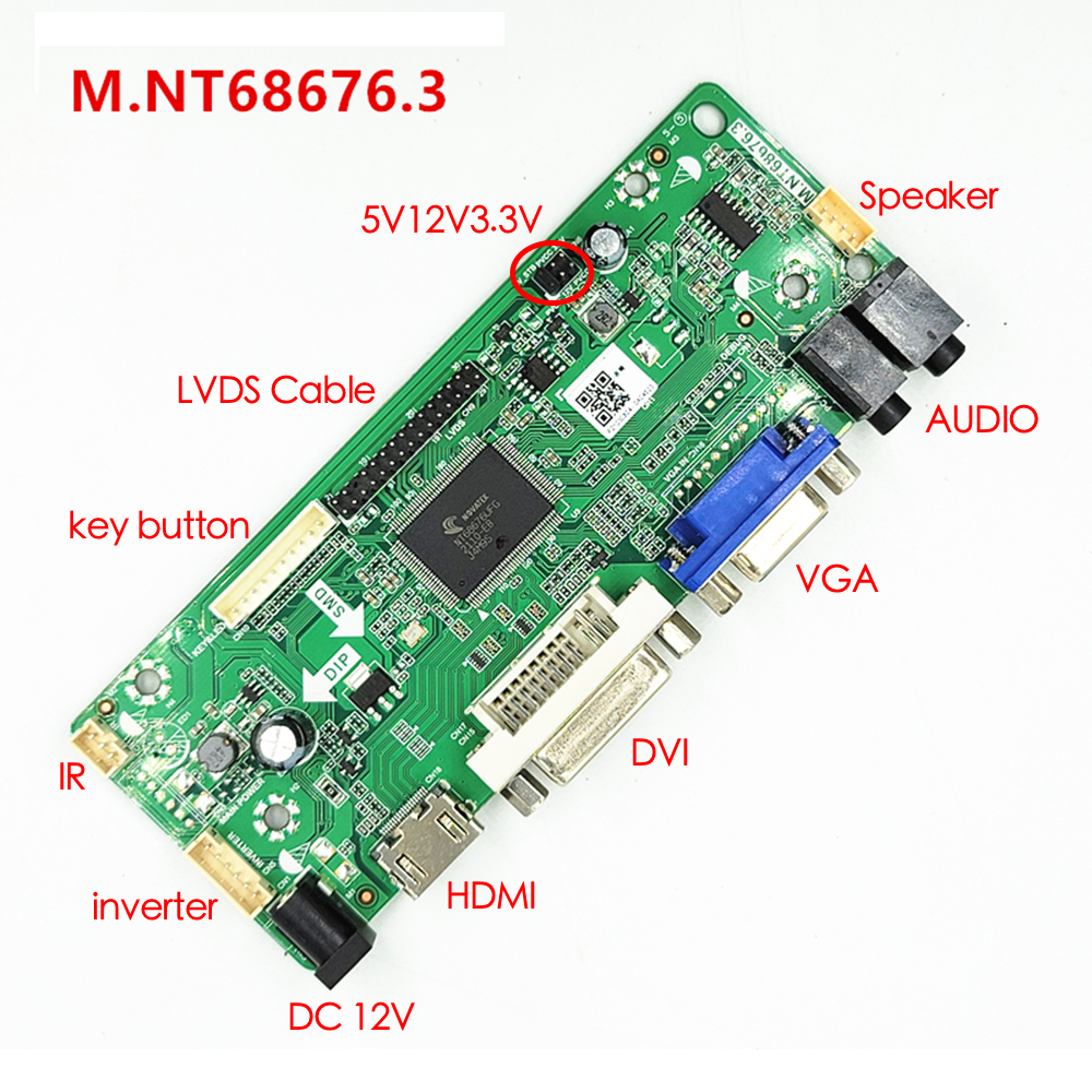 【Free Returns】 new M.NT68676.3 For 7-65 inch LCD HD AD machine commercial display industrial control driver board HDMI VGA DVI Audio.