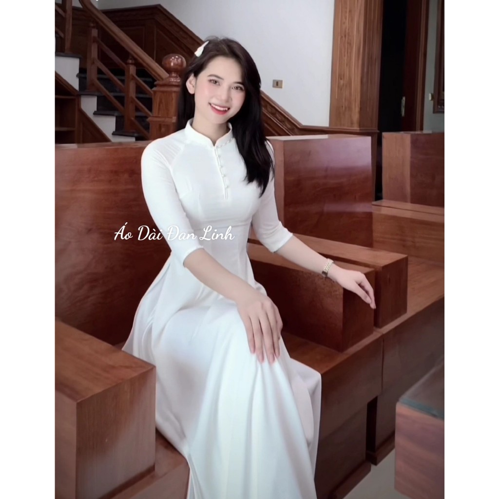 Đủ màu áo dài xẻ cổ kết ngọc - Áo Dài Đan Linh