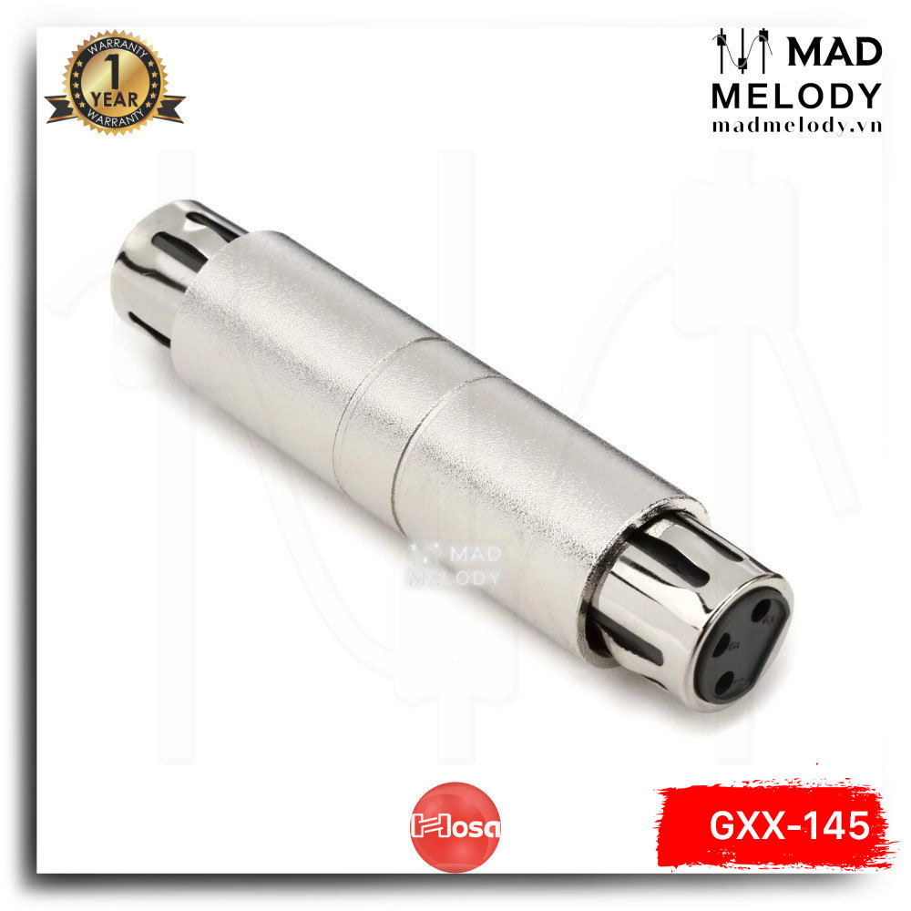 Hosa Gender Changer GXX-145 (XLR3F - XLR3F) [Đầu chuyển XLR đực sang cái NEW]