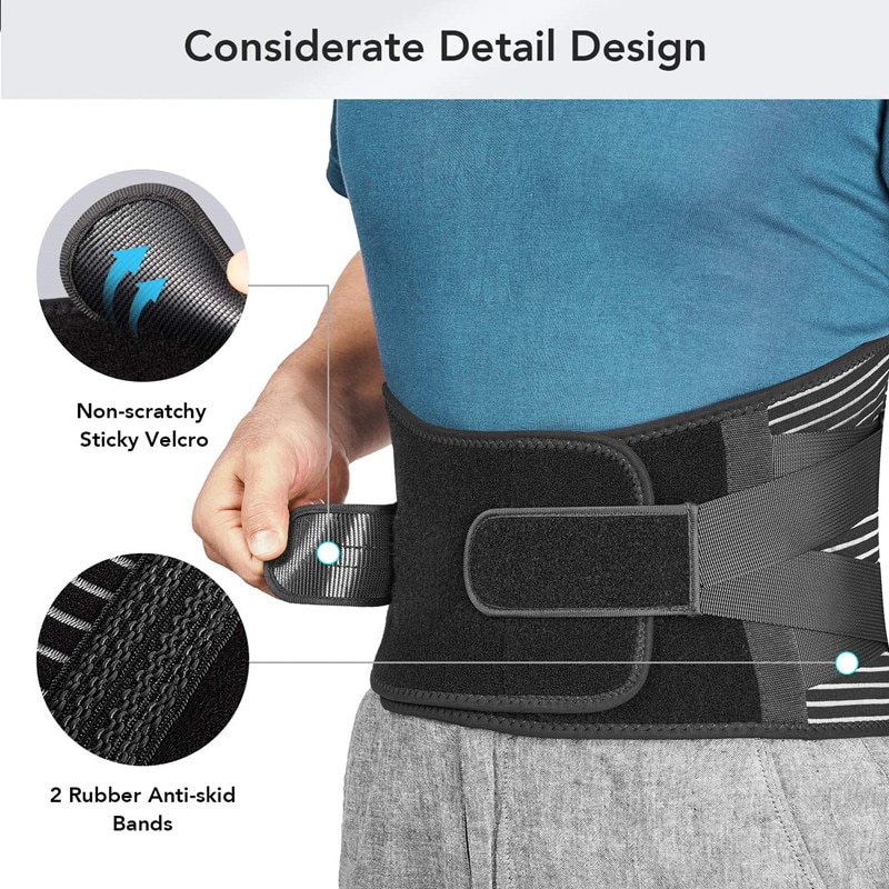 Adjustable Back Lumbar Support Belt with 6 Bone Waist Orthopedic Corset Men Spine Decompression Waist Trainer Back Pain Relief