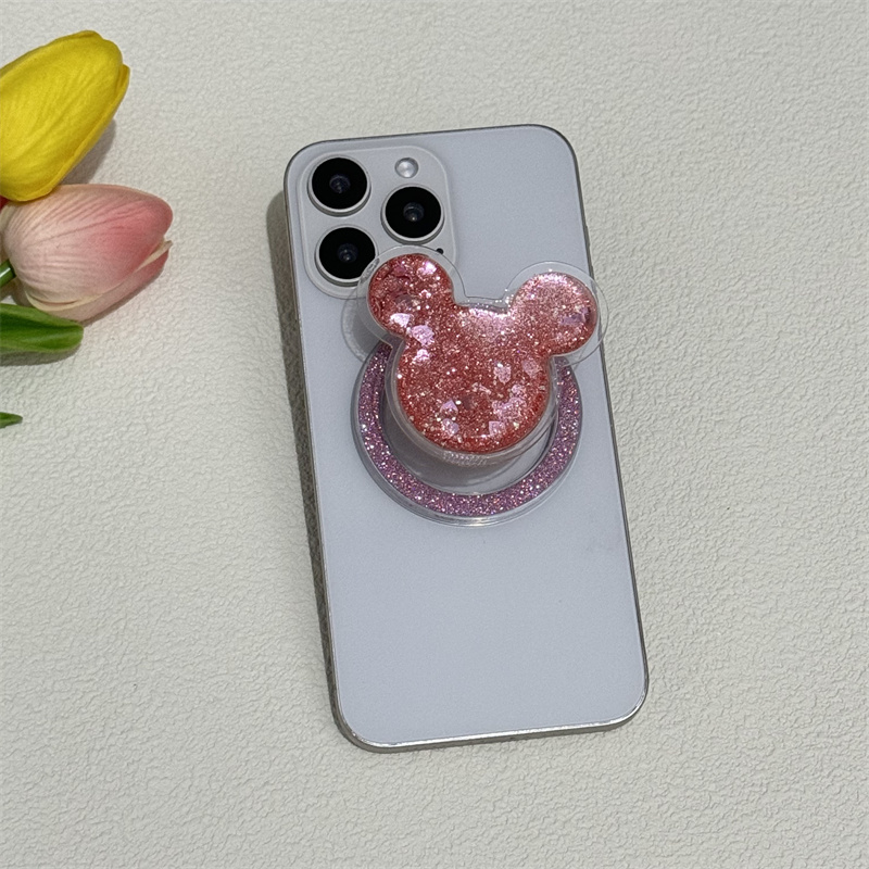 Zeallion Cartoon Mouse Head Pattern Magsafe Attraction Phone Grip Tok Phone Holder for iPhone Stand.