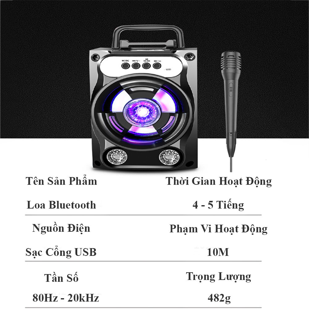 Loa bluetooth hát karaoke kèm mic, loa bluetooth hát karaoke mini, loa kẹo kéo mini giá rẻ, loa karaoke bluetooth gia đình. Bảo hành 1 năm, 7 ngày đầu lỗi đổi mới.