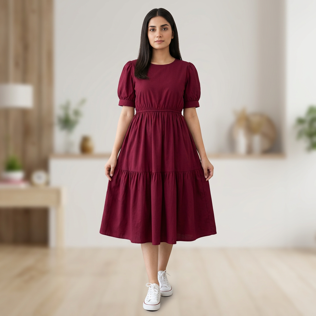 casual dress images for ladies Frocks/Women's Fashionable Dresses Colour:LEOPARD PRINT Cowl Asymmetrical Chiffon Bridesmaid Smocked Waist The loose Sleeve