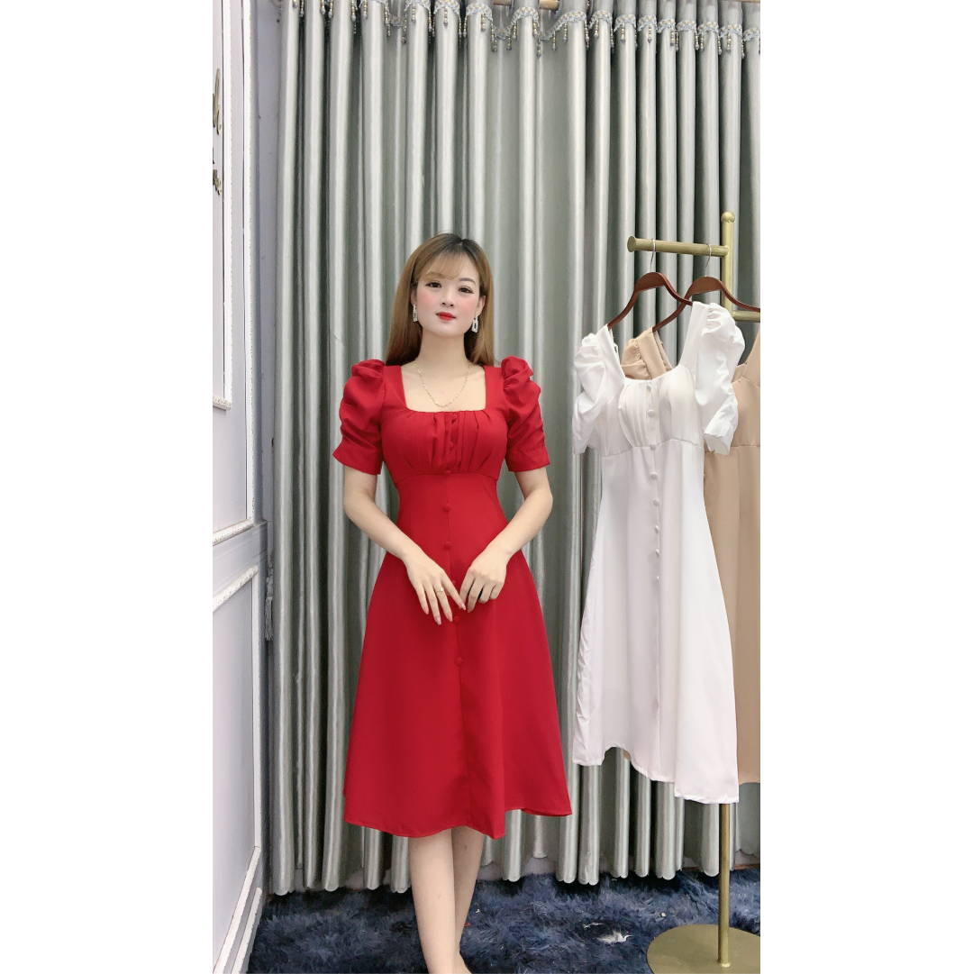 Đầm Nhún Ngực Tay Phồng YANDO DA15